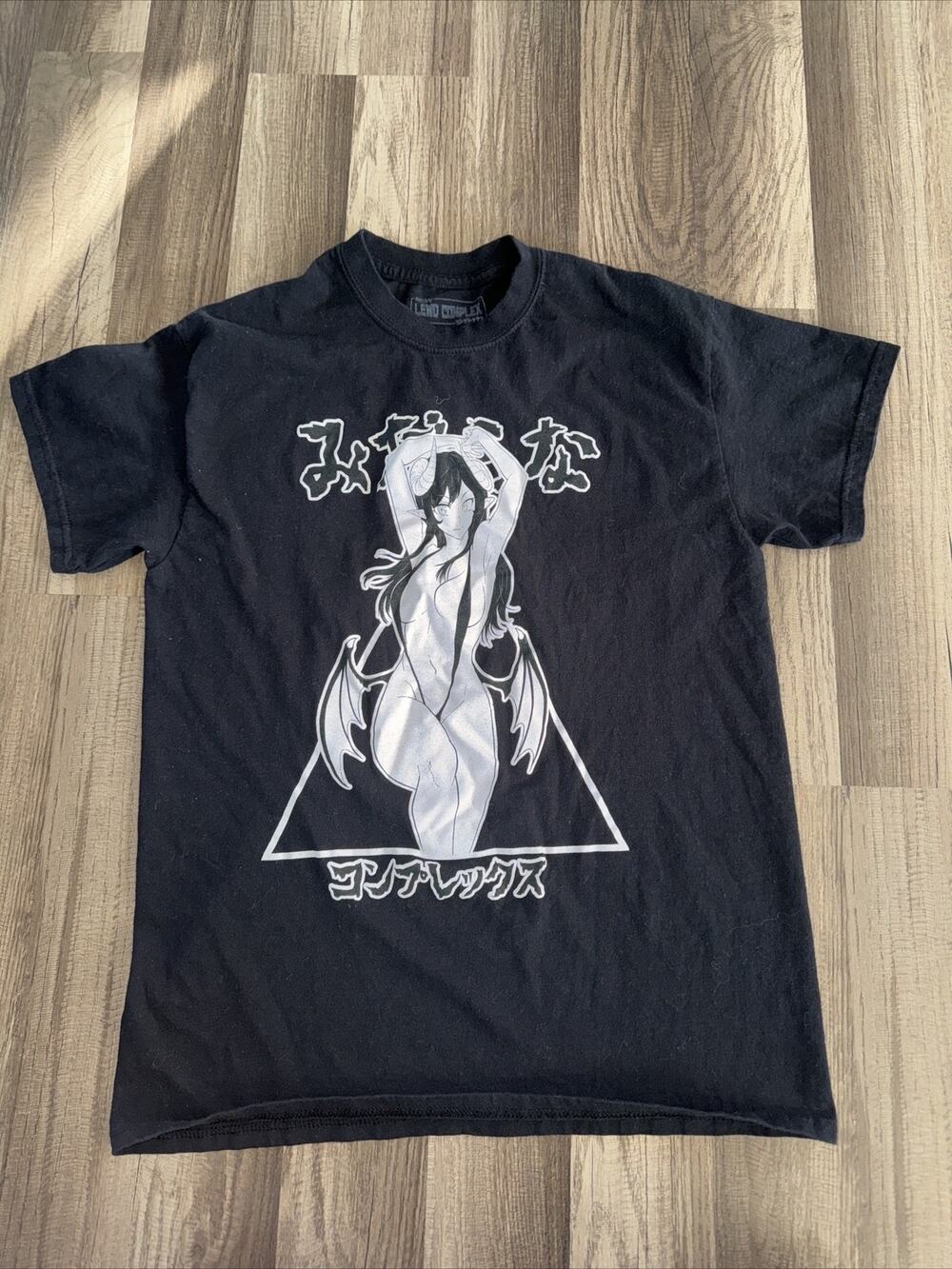 Lewd Complex Anime T-Shirt Black Medium 18.5x25.5
